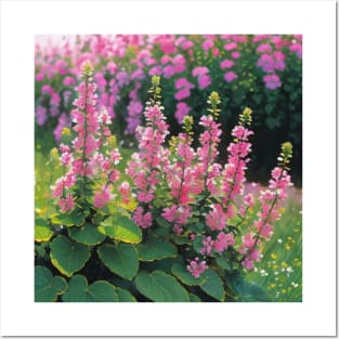 Closeup of Lovely Pink Alpine Flowers Posters and Art